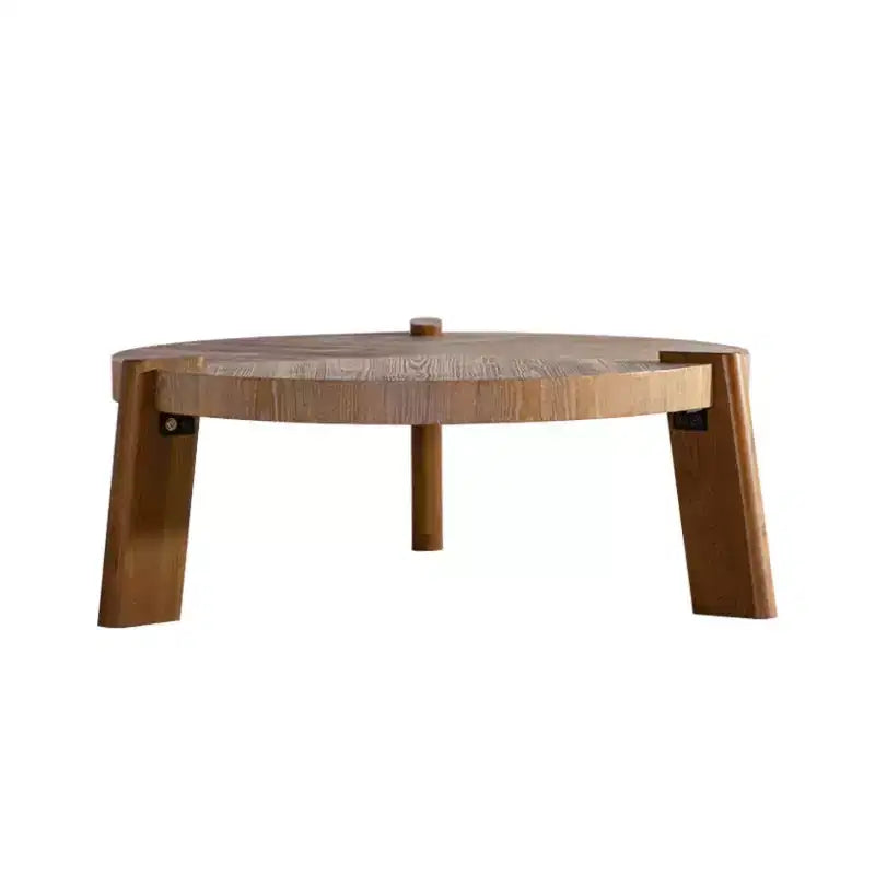 Table basse ronde en bois avec finition lisse, table d'appoint facile à monter pour salon