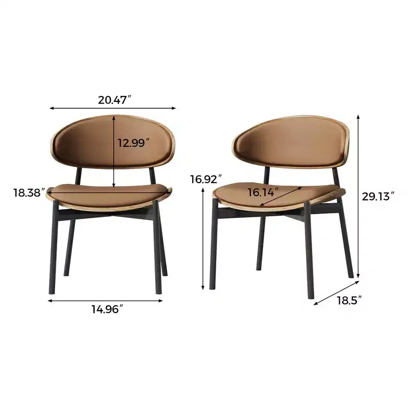 Chaises de salle à manger contemporaines avec cadre en métal, assise et dossier rembourrés et doux au toucher