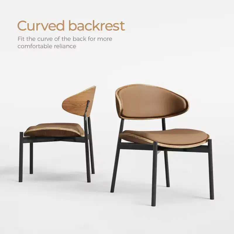 Chaises de salle à manger contemporaines avec cadre en métal, assise et dossier rembourrés et doux au toucher