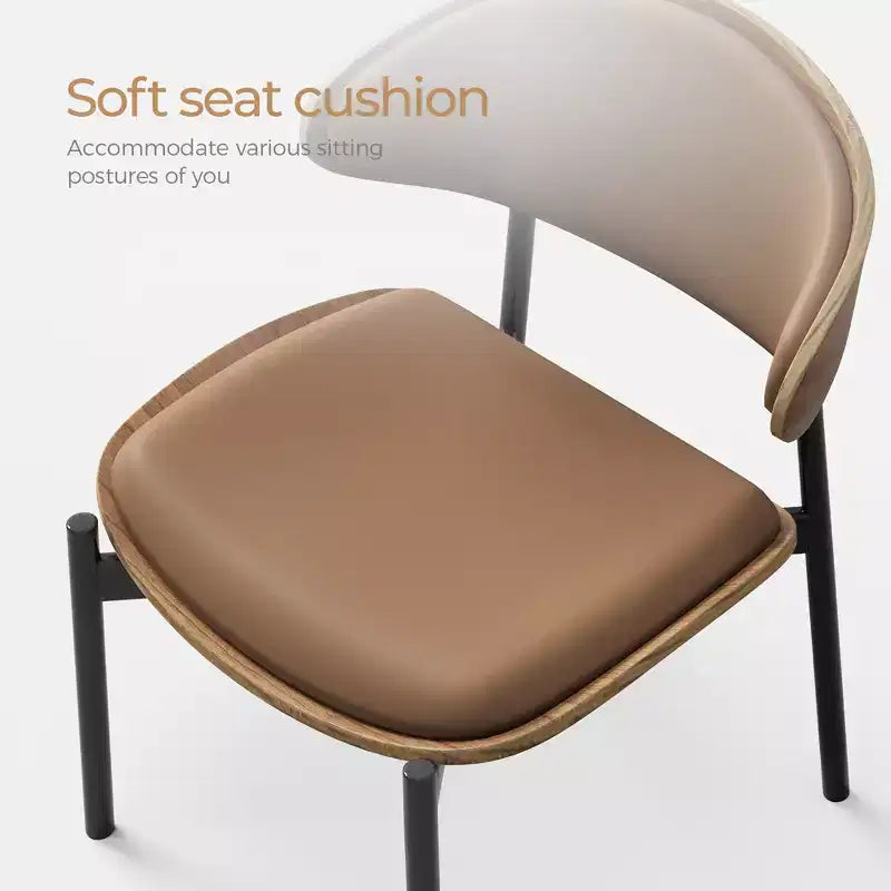 Chaises de salle à manger contemporaines avec cadre en métal, assise et dossier rembourrés et doux au toucher