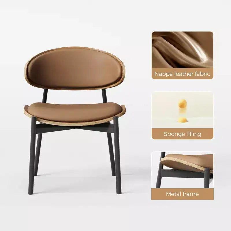 Chaises de salle à manger contemporaines avec cadre en métal, assise et dossier rembourrés et doux au toucher