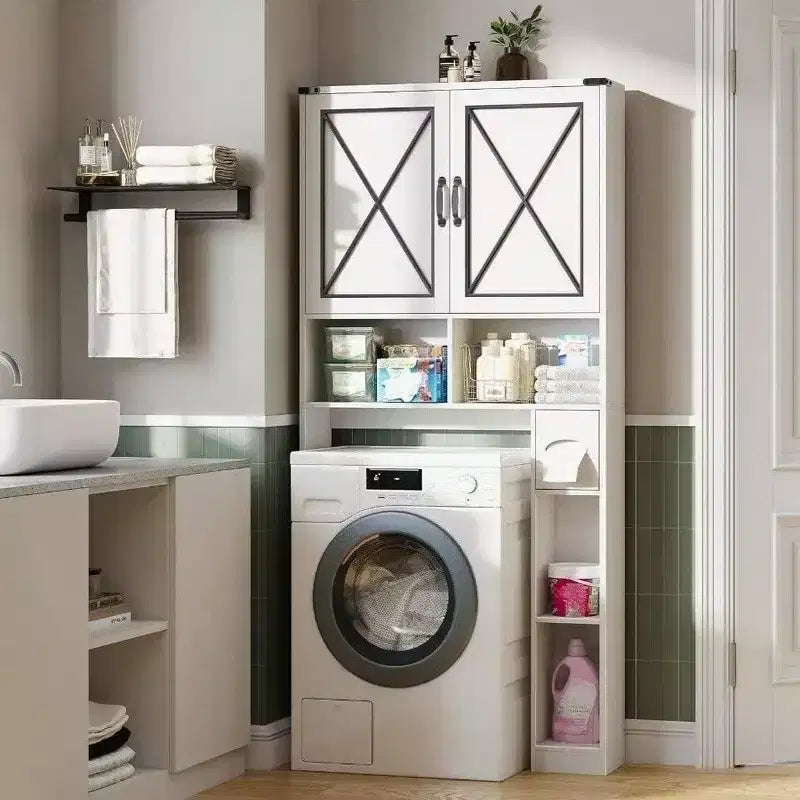Meuble de Rangement Sur WC Meuble de Salle de Bain Style Ferme