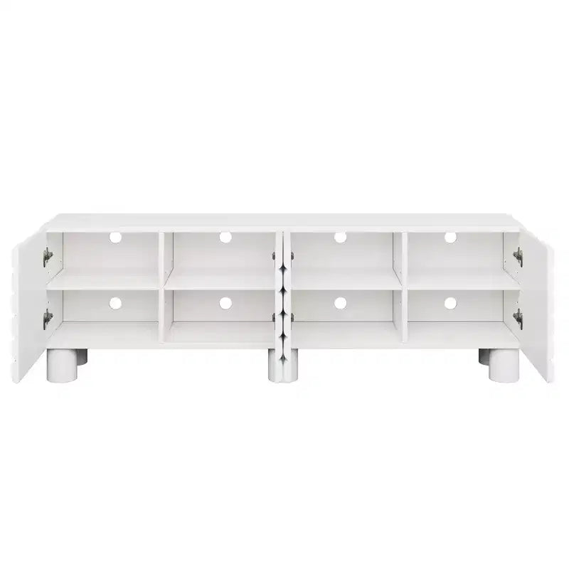 Meuble TV moderne avec rangement pour téléviseur de 75 pouces, console média solide avec étagères réglables
