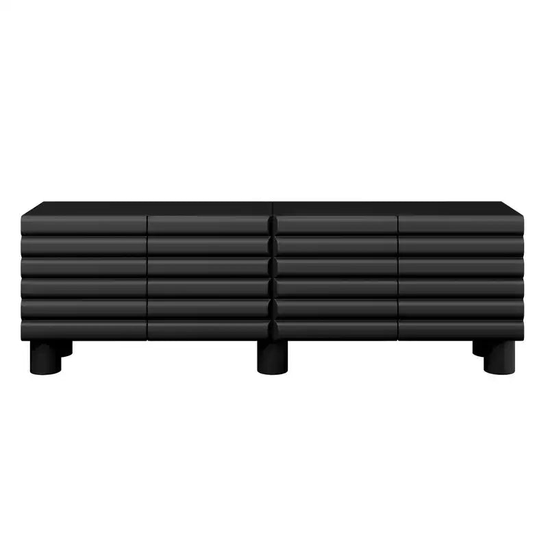 Meuble TV moderne avec rangement pour téléviseur de 75 pouces, console média solide avec étagères réglables