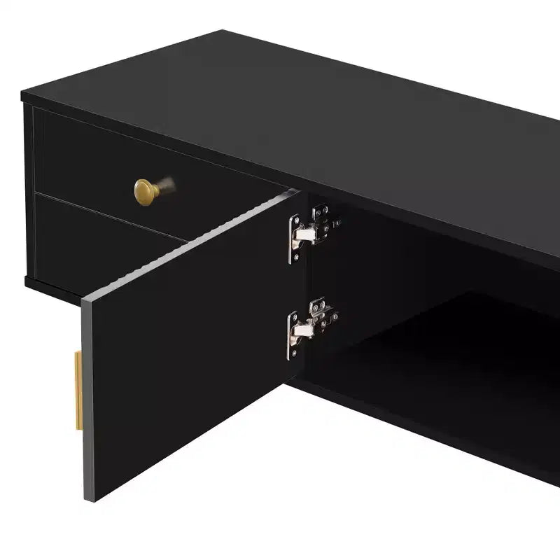 Meuble TV moderne pour téléviseur 65 pouces, meuble console de divertissement multimédia