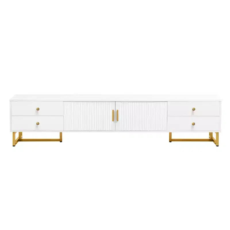 Meuble TV moderne pour téléviseur 65 pouces, meuble console de divertissement multimédia