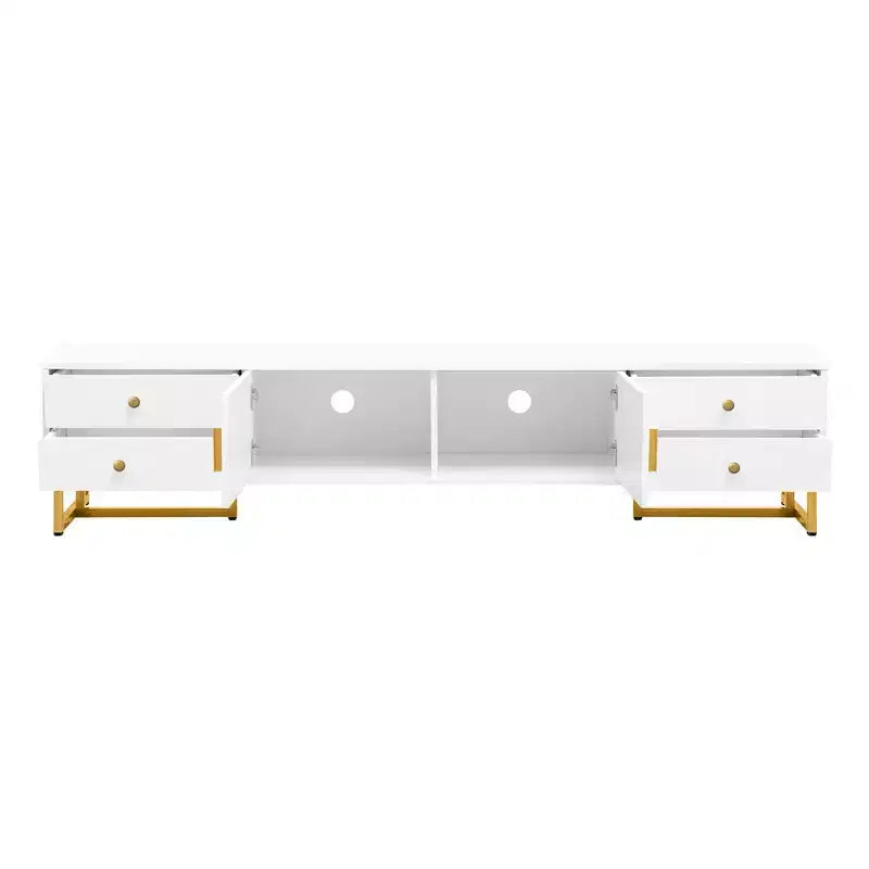 Meuble TV moderne pour téléviseur 65 pouces, meuble console de divertissement multimédia