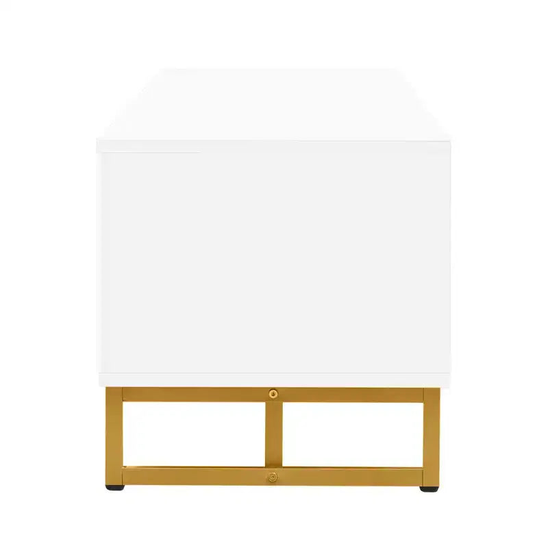 Meuble TV moderne pour téléviseur 65 pouces, meuble console de divertissement multimédia