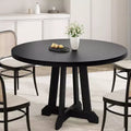 Dining Table for 4 to 6 People, 47 Inch Round Dining Table, Wooden Kitchen Table with Sturty Legs, Dining Room Table for Dining Room, Kitchen