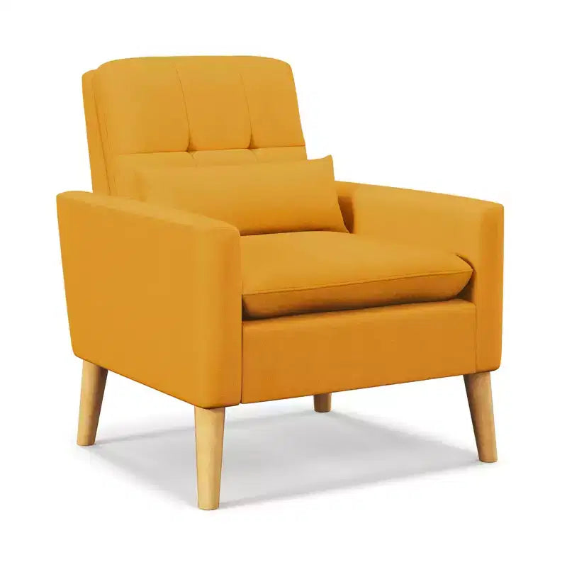 Fauteuil d'appoint capitonné avec coussin lombaire en caoutchouc naturel