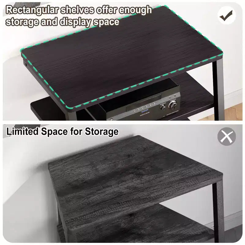 Étagères à 4 niveaux avec station de charge et lumières LED