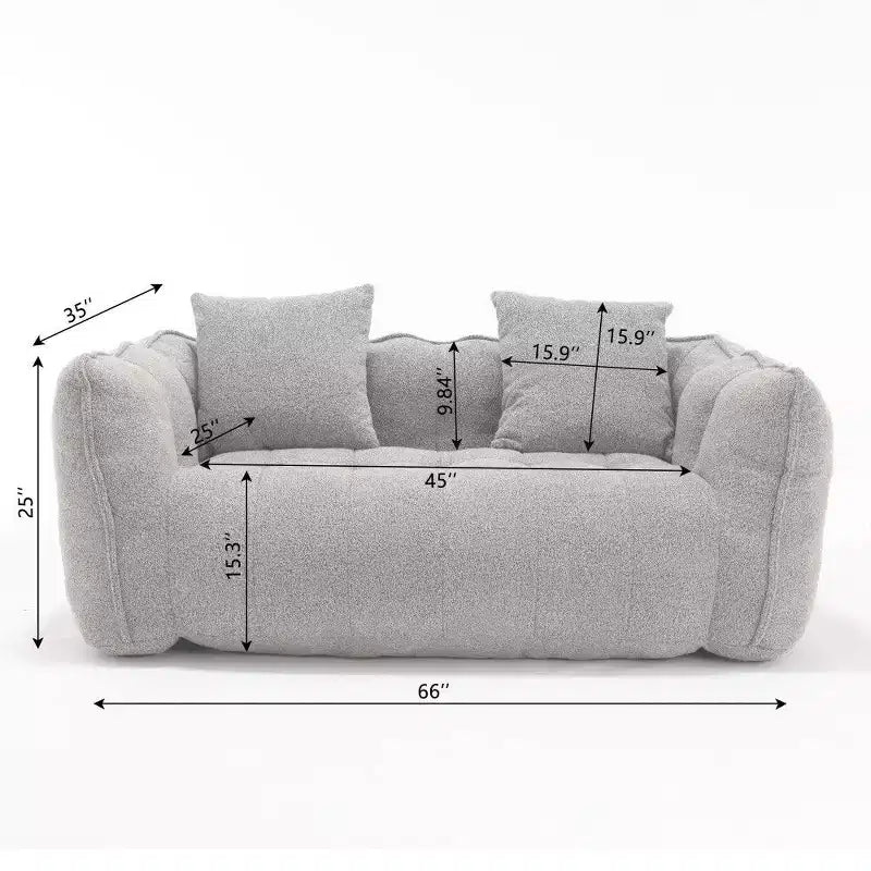 Pouf Géant 2 Personnes, Canapé Long en Chenille 167 cm