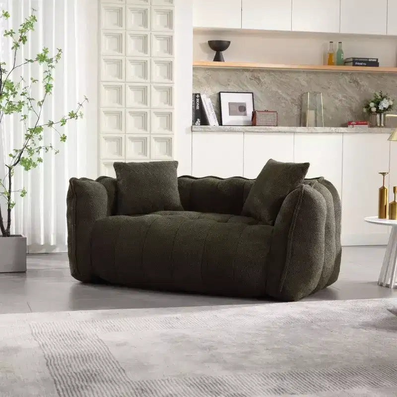 Pouf Géant 2 Personnes, Canapé Long en Chenille 167 cm