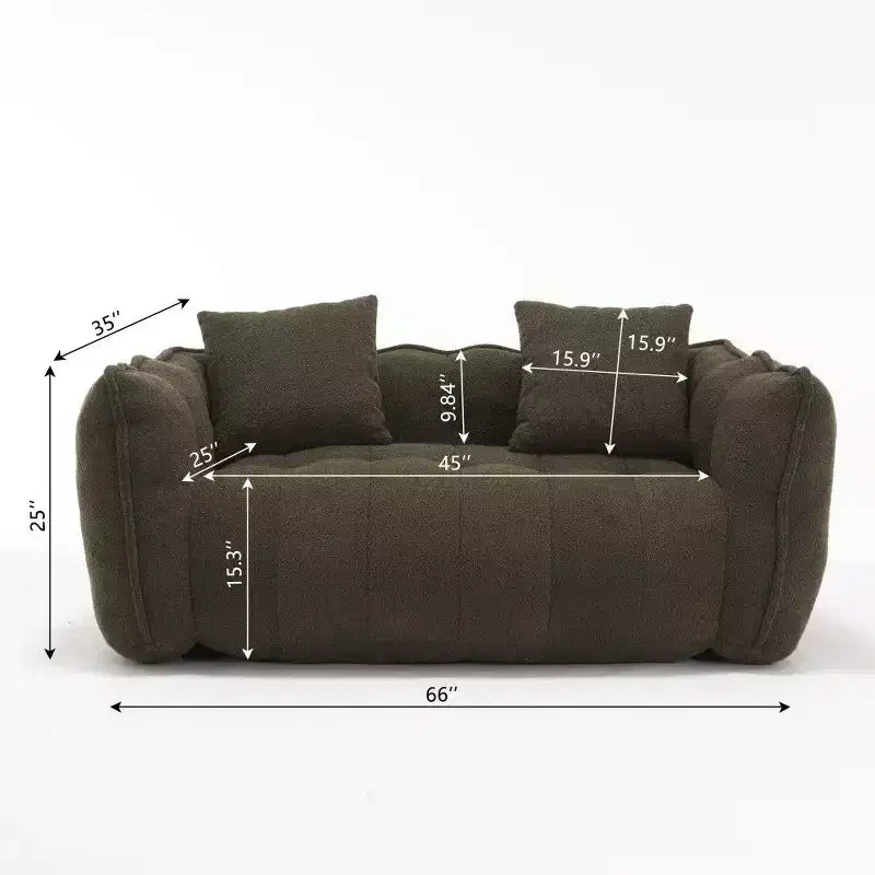 Pouf Géant 2 Personnes, Canapé Long en Chenille 167 cm