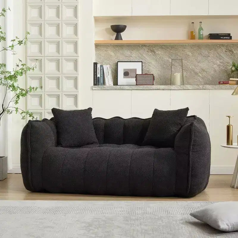 Pouf Géant 2 Personnes, Canapé Long en Chenille 167 cm