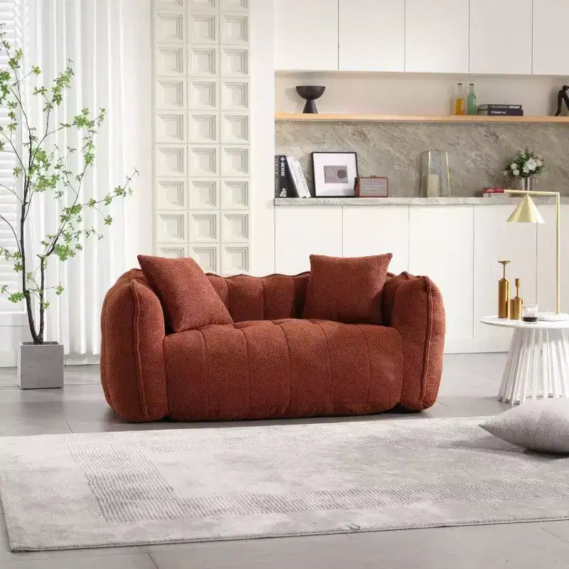 Pouf Géant 2 Personnes, Canapé Long en Chenille 167 cm