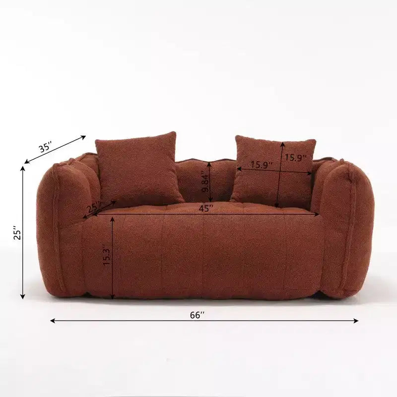 Pouf Géant 2 Personnes, Canapé Long en Chenille 167 cm