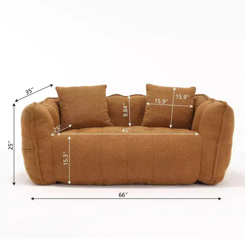 Pouf Géant 2 Personnes, Canapé Long en Chenille 167 cm