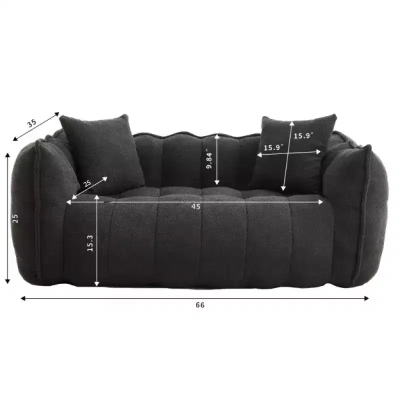 Pouf Géant 2 Personnes, Canapé Long en Chenille 167 cm