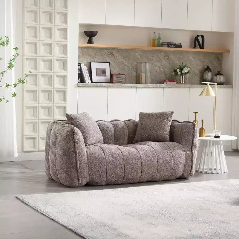 Pouf Géant 2 Personnes, Canapé Long en Chenille 167 cm