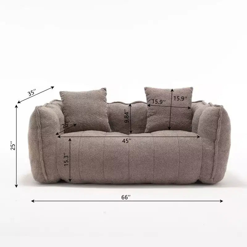 Pouf Géant 2 Personnes, Canapé Long en Chenille 167 cm