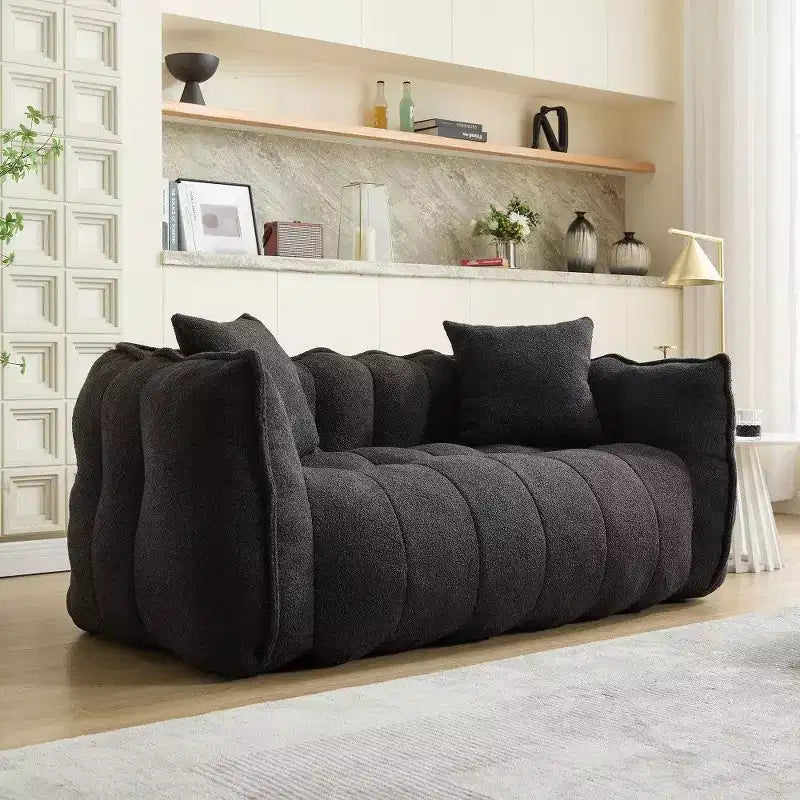 Pouf Géant 2 Personnes, Canapé Long en Chenille 167 cm