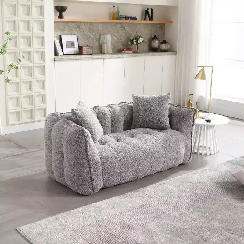 Pouf Géant 2 Personnes, Canapé Long en Chenille 167 cm