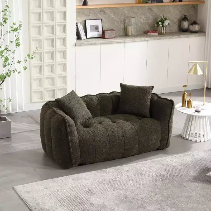 Pouf Géant 2 Personnes, Canapé Long en Chenille 167 cm