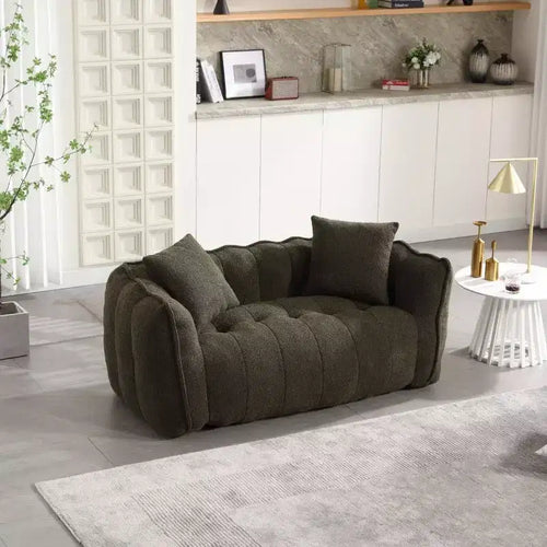 Pouf Géant 2 Personnes, Canapé Long en Chenille 167 cm