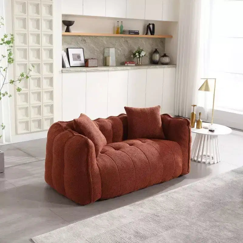 Pouf Géant 2 Personnes, Canapé Long en Chenille 167 cm