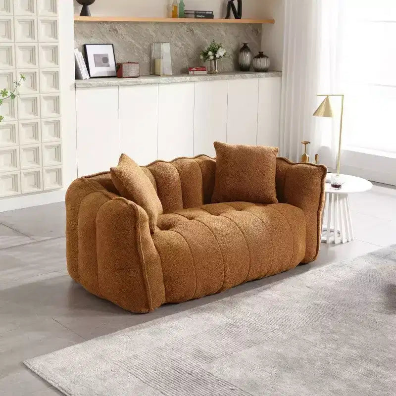 Pouf Géant 2 Personnes, Canapé Long en Chenille 167 cm