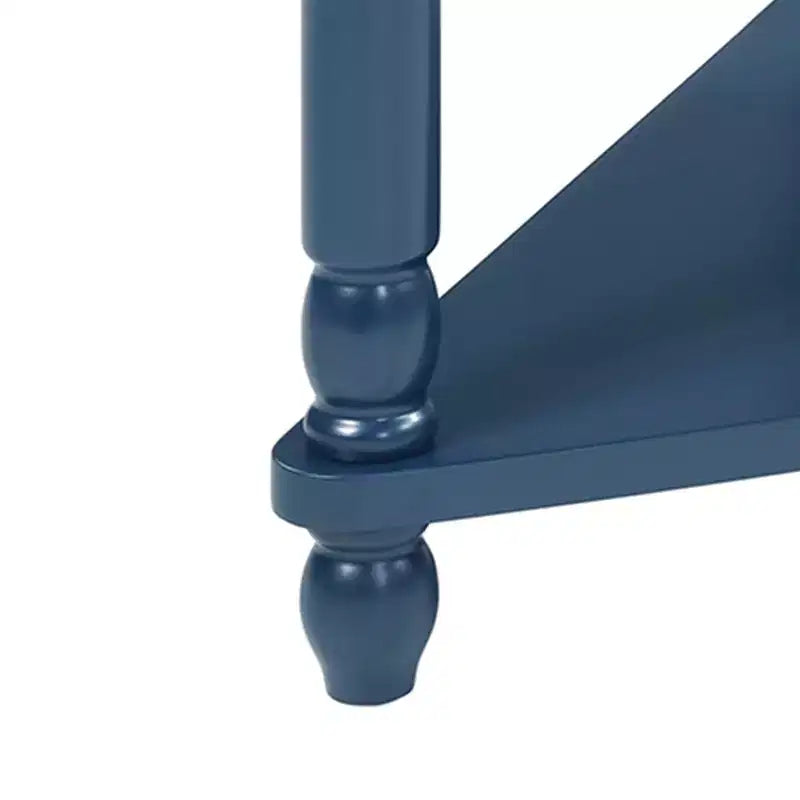 Table d'appoint d'angle triangulaire avec pieds en bois massif pour petits espaces et salon