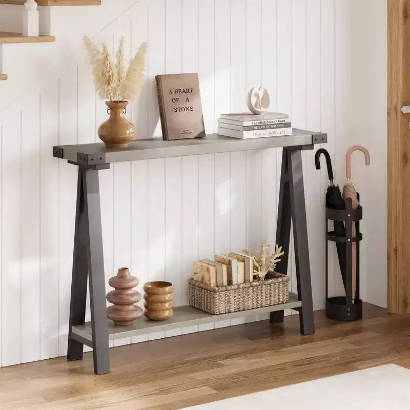Console de ferme avec cadre en métal Table de canapé