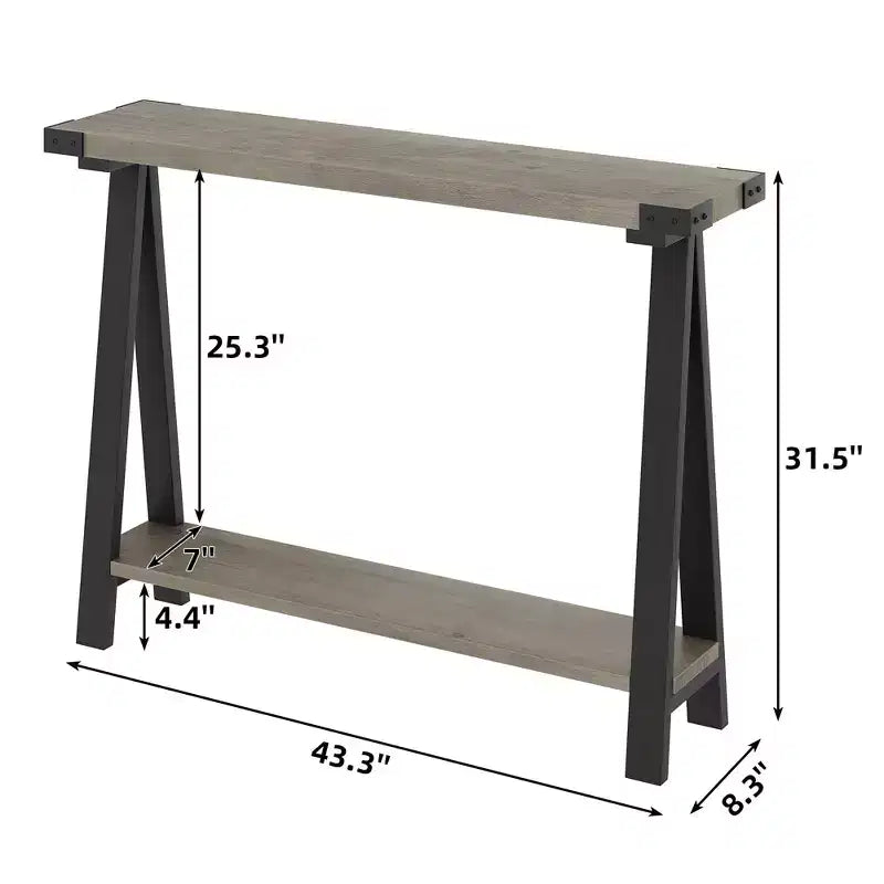 Console de ferme avec cadre en métal Table de canapé