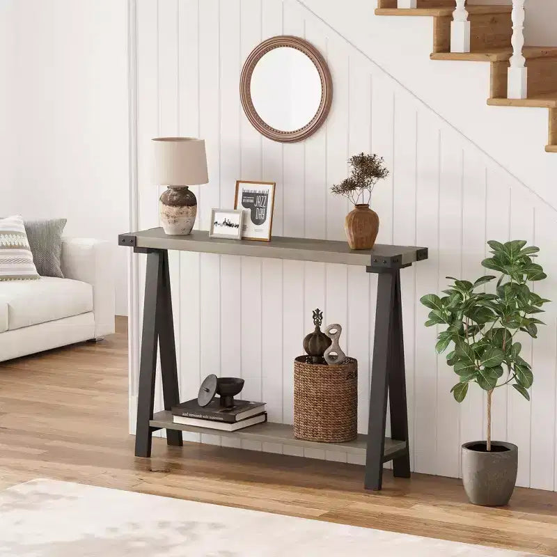 Console de ferme avec cadre en métal Table de canapé
