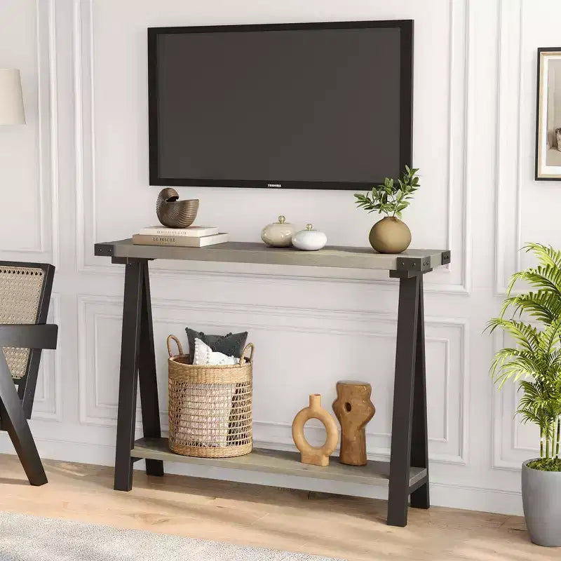 Console de ferme avec cadre en métal Table de canapé