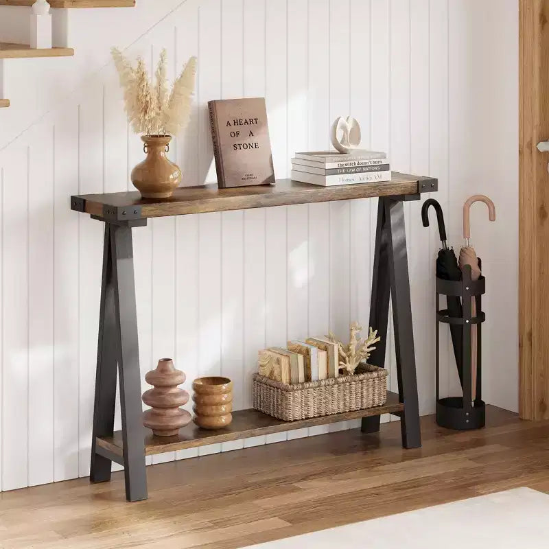 Console de ferme avec cadre en métal Table de canapé