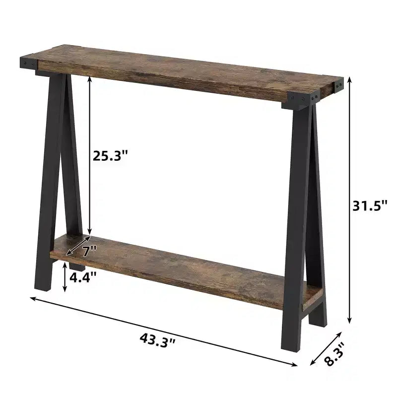 Console de ferme avec cadre en métal Table de canapé