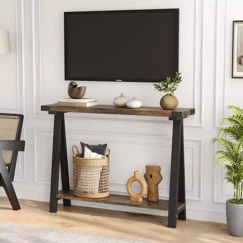 Console de ferme avec cadre en métal Table de canapé