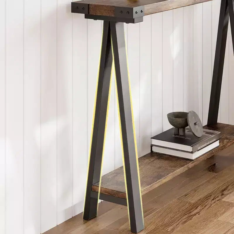 Console de ferme avec cadre en métal Table de canapé
