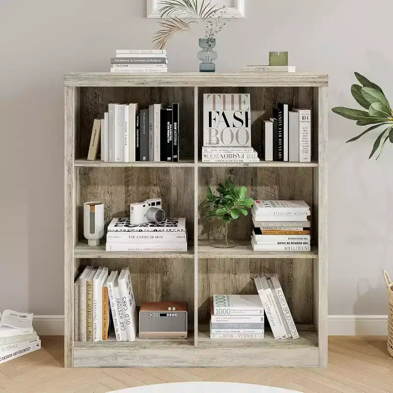 Organisateur de rangement à 6 cubes, étagère de présentation à 3 niveaux, bibliothèque cubby