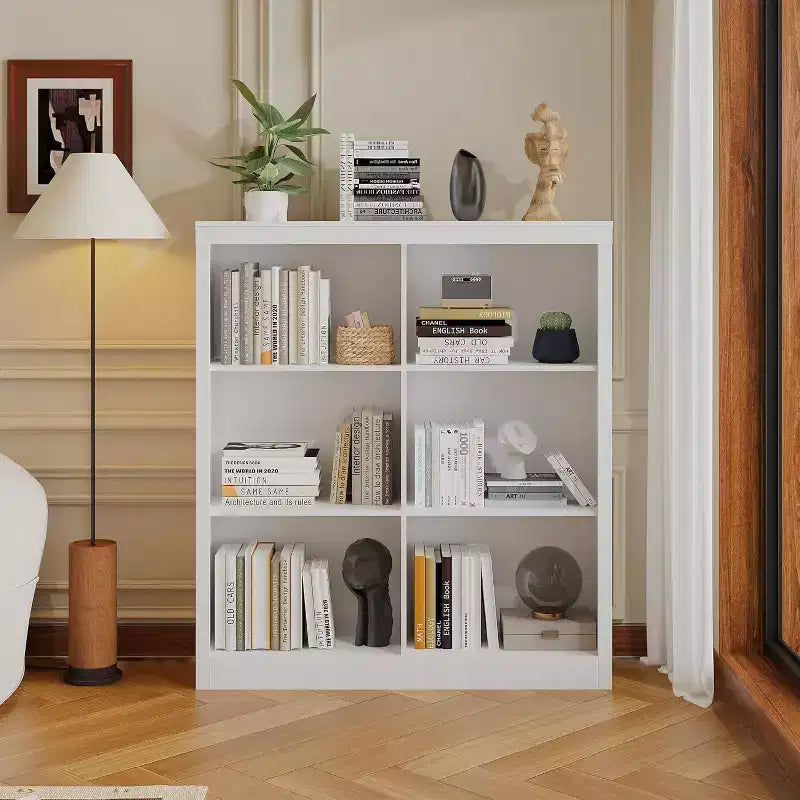 Organisateur de rangement à 6 cubes, étagère de présentation à 3 niveaux, bibliothèque cubby