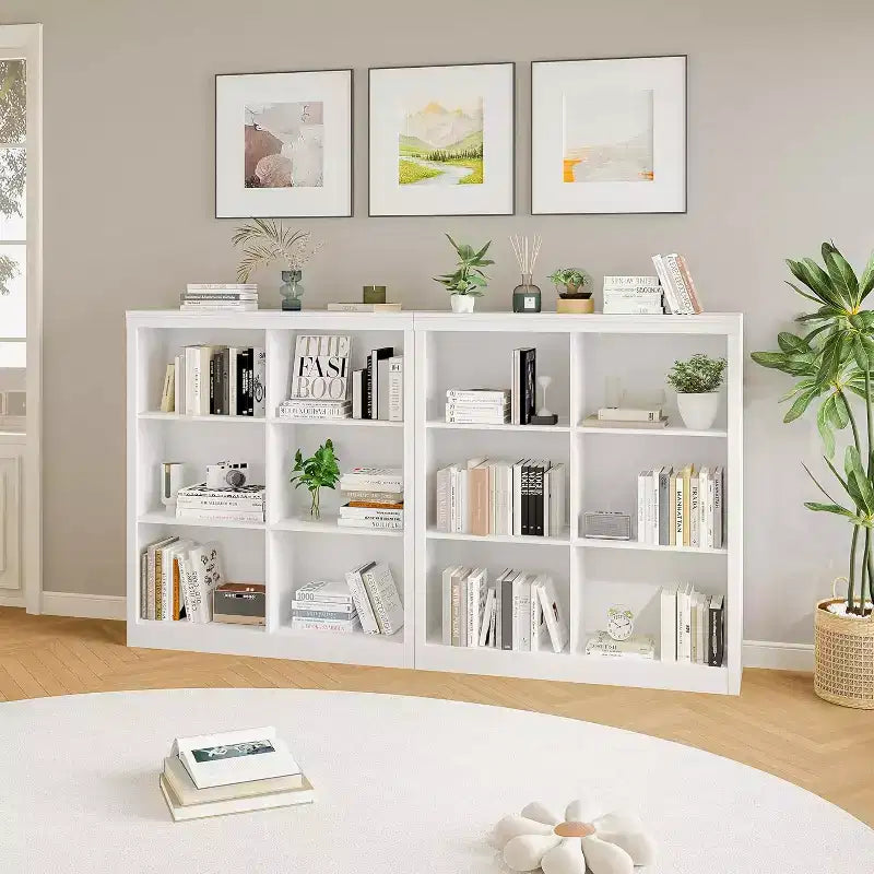 Organisateur de rangement à 6 cubes, étagère de présentation à 3 niveaux, bibliothèque cubby