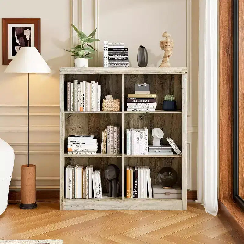 Organisateur de rangement à 6 cubes, étagère de présentation à 3 niveaux, bibliothèque cubby