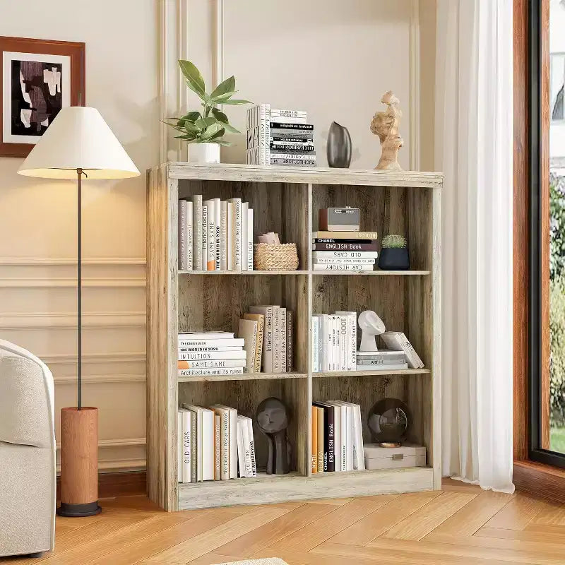 Organisateur de rangement à 6 cubes, étagère de présentation à 3 niveaux, bibliothèque cubby