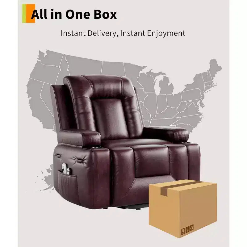 Fauteuil inclinable électrique surdimensionné, Siège de cinéma maison avec support lombaire