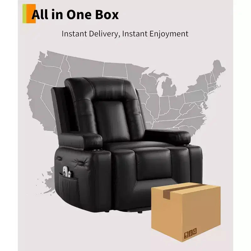 Fauteuil inclinable électrique surdimensionné, Siège de cinéma maison avec support lombaire