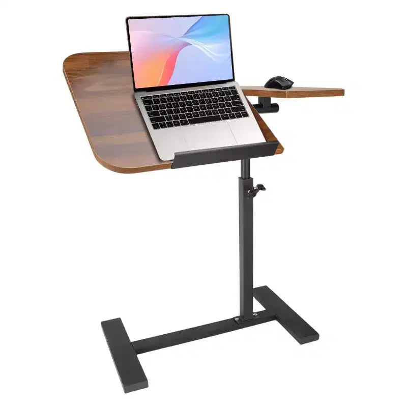 Bureau d'ordinateur portable roulant à hauteur réglable avec plateau inclinable et roulettes dissimulées