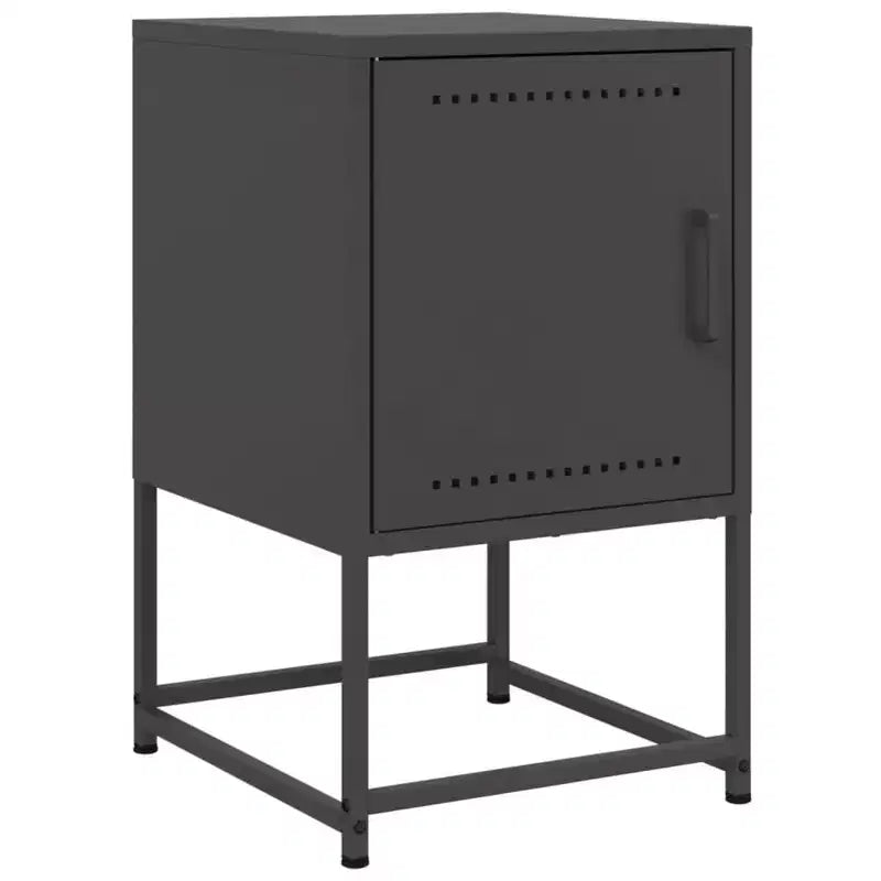 vidaXL Bedside Cabinet Black Steel 14.2 x 15.4 x 23.8 in