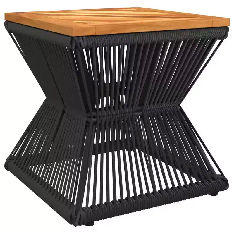 vidaXL Coffee Table with Wire Base Black 15x15x15 Solid Wood Acacia